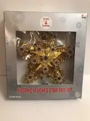 Vintage Kmart 11 Lights Star Tree Top Gold Tinsel