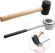 Coconut Opener Tool Set with Hammer – Food Grade Stainless Steel Young Coconut Opener, Safe & Easy to Use, Includes Rubber Mallet with Handle for Effortless Opening