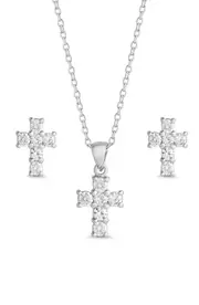 Lily Nily Kids' Cubic Zirconia Pendant Necklace & Stud Earrings Set in Silver at Nordstrom One Size