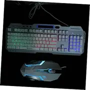 Laptop Keyboard and Mouse Set Wireless Backlit 2.4ghz Ergonomic Metal Wire Panel Artistic Design Easy to Use