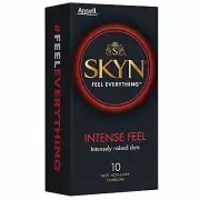 NEW ANSELL SKYN INTENSE FEEL WITH WAVE DESIGN TEXTURE CONDOMS 10 PACKS