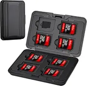 16 Slots Memory Card Case,1 Pcs Waterproof SD Card Case Holder for 8 Micro SD SDXC SDHC + 8 SD SDXC SDHC,Waterproof Shock Resistant Memory Card Storage Organizer(Black)