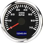 SKMWLMRAJ 3K-8K RPM 52mm Pointer Tachometer Tacho Meter Gauge with Red Backlight for Car Marine Boat Yacht RV 9-30V Motorcycle Accessories Automobile Tachometer(7000 RPM BS)