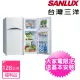 【SANLUX 台灣三洋】128L一級能效雙門電冰箱福利品(SR-C125B1)