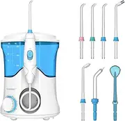 Nicefeel Water Dental Flosser for Teeth/Braces,10 Pressure Levels, 7 Water Jet Tips for Family, 600ML Electric Water Dental Oral Irrigator for Teeth-Clean