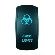 BLUE ROCKER SWITCH LASER ETCHED 20A 12V LED ZOMBIE