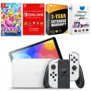 Nintendo Switch White OLED + Princess Peach: Showtime! + NSO 1 Year Membership