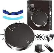 Smart Dual-Mode Robot Vacuum, Robot Vacuum and Mop Combo, for Pet Hair, Robot Vacuums, Tangle-Free Tech, Ultra-Slim Quiet for Hard Floor (Black)