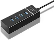 ABS USB 3.0 Hub Replacement 4 Ports Fast Transmission WiFi Camera Joystick Notebook Computer Hubs Adapter Accessories, Black