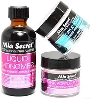 MIA SECRET 60ml LIQUID MONOMER + 30ml CLEAR + 30ml PINK ACRYLIC POWDER NAIL ART + FREE EARRING