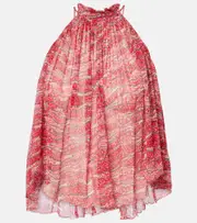[Marant Etoile] Marant Etoile Akila printed top AU 16 red