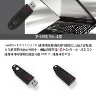 【SanDisk 晟碟】[全新版] 32GB Ultra 隱藏式USB3.0接埠 高速130MB/秒 隨身碟(USB 3.0 高速隨身碟)