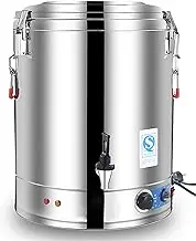 Commercial Large Capacity Catering Urn, 40L/50L/60L/70L Hot Water Boiler Dispenser, Stainless Steel, 30-110°C Temperature Control for Cafe, Office, Home,50L