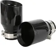 1Piece Car Black Stainless Steel Exhaust System Muffler Tip End Flat Edge Outlet Universal Modified Exhaust tip Accessories(54MM IN 76MM OUT)