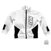 Nike Full Zip Jacket White Black Spell Out Baby Boy 24M 24 Months NWT Polyester