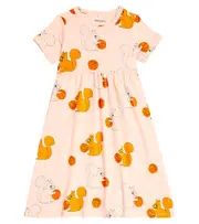 [Mini Rodini] Mini Rodini Squirrels cotton-blend jersey dress M 24/36 pink