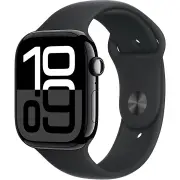 Apple Watch Series 10 46mm Jet Black Aluminium Case GPS Sport Band (M/L) (Black)