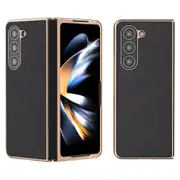 Anti-fall Litchi Texture Leather+pc Electroplating Phone Case For Samsung Galaxy Z Fold5 5g