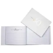 40th Rose Gold Guest Signing Book With Gold Text Birthday Keepsake 23x18cm