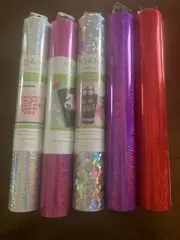 Lot 5 Cricut Permanent Vinyl Rolls Holographic Joann Silver Pink Purple Red 48”