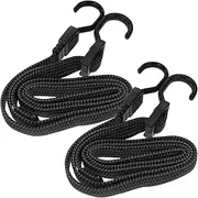 2Pcs Elastic Bungee Cords with Hooks for Luggage Fixing Tie Down Straps for Motorcycles Bikes Kayaks and Scooters Heavy Duty Cargo Rope for Secure Transport