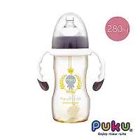 在飛比找Yahoo奇摩購物中心優惠-【PUKU】PPSU Smile母乳實感寬口練習奶瓶280m