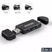 Micro SD Card Reader Adapter to USB Type C/Micro USB/USB A Converter For Macbook