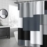 Cortina de ducha geométrica moderna, 72x72 pulgadas