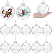 Funtery Halloween 2.5inch Plastic Transparent Ball Decoration DIY Bubble Pot Halloween Cauldron DIY Witch Magic Pot Witch Cauldron Decoration(24 Pcs, Iridescence Style)
