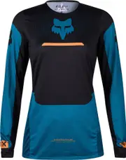 FOX Flexair Optical Ladies Motocross Jersey, black-blue, Size L for Women Black Blue