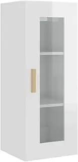 vidaXL Hanging Wall Cabinet Living Room Floating Wall-Mounted Storage Shelf Rack Display Cabinet Buffet Home Organiser High Gloss White