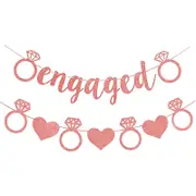 Engagement Party Decorations Pink Hanging Engaged Banner Bunting Bridal Shower