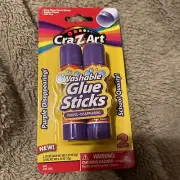 1 PACK OF 2 Cra-Z-Art Jumbo Washable Glue Sticks + Elmers Washable School Glue