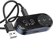Fahgaer Bluetooth 5.3 Car Adapter Car Fm Receiver AUX Car Bluetooth Audio Receiver Car Hands-Free Bluetooth Receiver