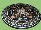 18'' black marble table top coffee dining inlay lapis malachite room decor c205