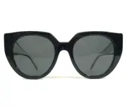 Prada Sunglasses SPR14W 09Q-5S0 Black Ivory Round Frames with Gray Lenses