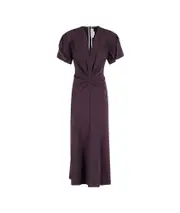 Victoria Beckham Long Sleeve Tie Front Gown UK10,UK8,UK12,UK14,UK16 Purple