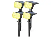 KAXIADA SOLAR LIGHTS OUTDOOR WATERPROOF 56LED, 4 PACK - WARM WHITE
