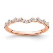 0.22ct. CZ Solid Real 14k Rose Polish Matching Wedding Wedding Band Ring