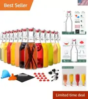 12 Pack 8.5oz Flip Top Glass Bottles, Swing Top Beer Brewing Bottle for 2nd F...