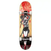 Yocaher 7.75" Graphic Complete Skateboard - Girl Samurai Red Dragon