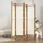 Folding 4-Panel Room Divider Folding Privacy Screen Stand 160cm Bamboo Canvas