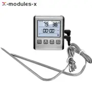 Digital Food Thermometer + Timer BBQ Thermometer Alarm Function Food Thermometer