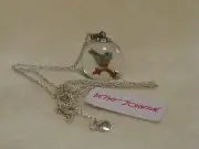 Betsey Johnson 'Bird Bauble' Crystal Ball Globe Pendant Silver Necklace NWT