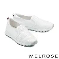 在飛比找momo購物網優惠-【MELROSE】美樂斯 日常百搭編織造型全真皮厚底休閒鞋(