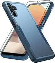 [Asuwish] Phone Case for Samsung Galaxy A13 5G with Tempered Glass Screen Protector Cover and Slim Hybrid Full Body Protective Cell Accessories A04S M13 G5 A 13 2022 13A A135G SM A136U Women Men Blue