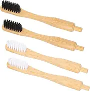 Baluue 4Pcs Wooden Toothbrush Heads Travel Toothbrush Replacement for Sustainable Oral Care Brush Heads