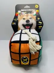 paws & claws Magic Cube Dog Toy Large ~ Soft Plush, Knotted Rope, Squeaky ~ New