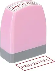 uxcell Paid in Full Notice Stamp Self Inking, Red Ink Office Stamps Pre Inked Message Stamp Refillable Business Stamp, Pink