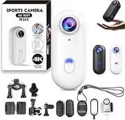 Treklon POV Camera, 2025 New Treklon Body Camera, Stallionframes 4K Thumb Action Cameras, with Magnetic Clip, Waterproof Case and Bracket, for Cycling, Diving,Travel, Fishing (White,4k)